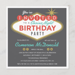 Viva Las Vegas Birthday Invitation