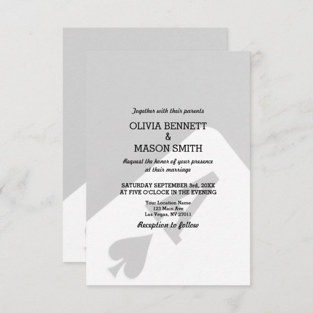Viva Las Vegas Casino Card Wedding Invitation (Front/Back)