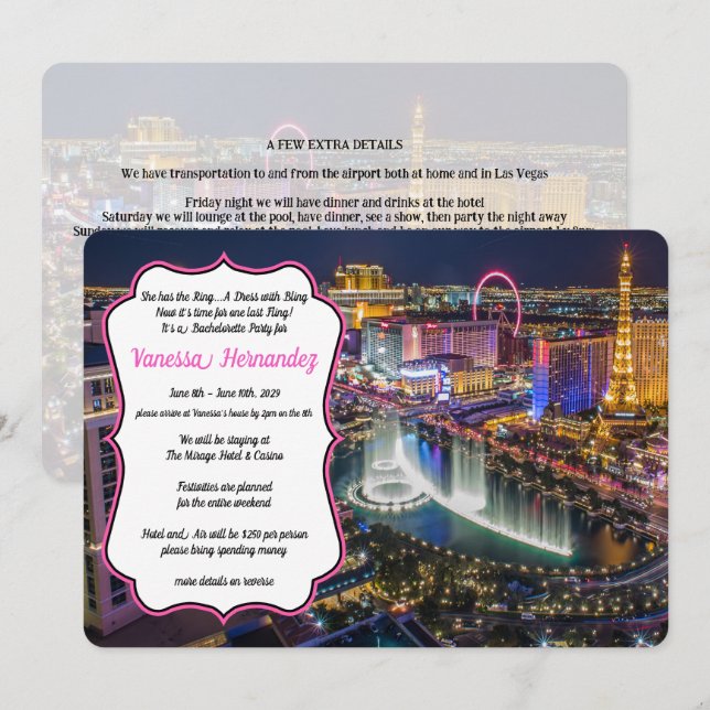 Viva Las Vegas Party Invitation (Front/Back)