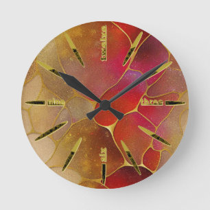 Viva Magenta Abstract 2023   Round Clock