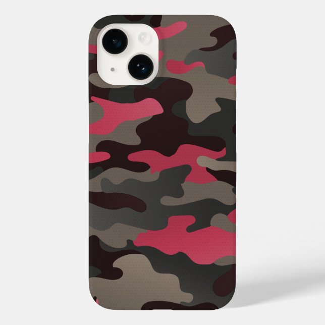 Viva Magenta and Grey Camo Case-Mate iPhone Case (Back)