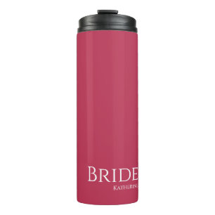 Viva Magenta and White-Bride- Thermal Tumbler