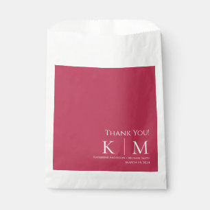 Viva Magenta and White-Wedding Thank you- Favour Bag