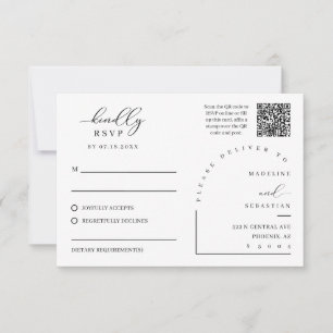 Viva Magenta Bold RSVP Wedding Insert Postcard