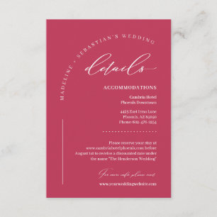 Viva Magenta Bold Wedding Details Enclosure Card