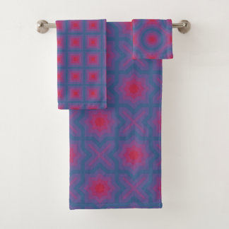Viva Magenta Delft Patterns Bath Towel Set