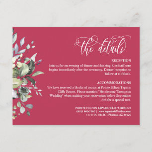 Viva Magenta Greenery QR Code Details 5.5x4.25 Enclosure Card