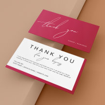 Viva Magenta Hot Pink Handwritten Script Thank You