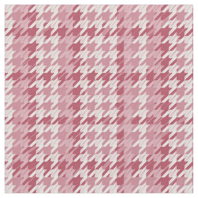 Viva Magenta Houndstooth Pattern Fabric (Close Up)
