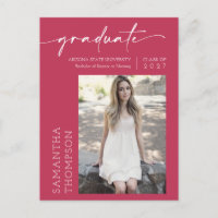 Viva Magenta Minimal Script She Did It Photo Grad