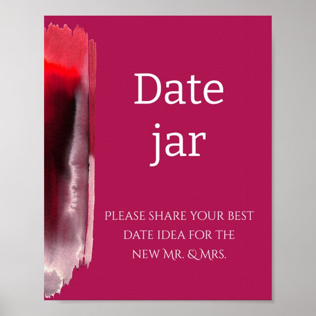Viva Magenta, Minimalist date jar bridal shower Poster (Front)