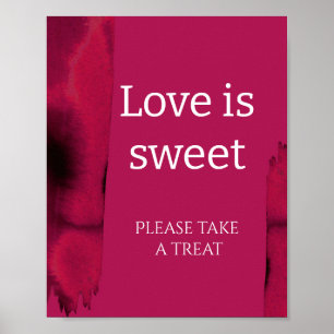 Viva Magenta Modern love is sweet bridal shower Poster