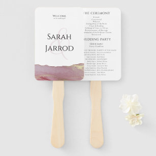 Viva Magenta Modern Wedding Program Set of Fans