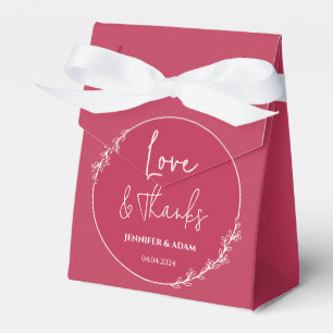 Viva Magenta Red Wedding Favour Thank You Bag Box