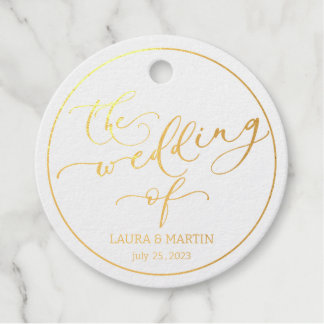 Viva magenta script elegant with circle favour tags
