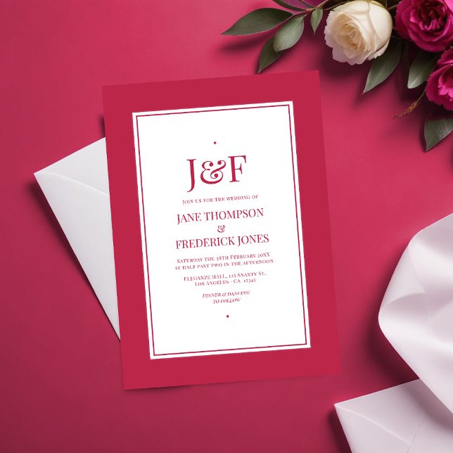 Viva Magenta Wedding Invitation (Viva Magenta Wedding Invitation)