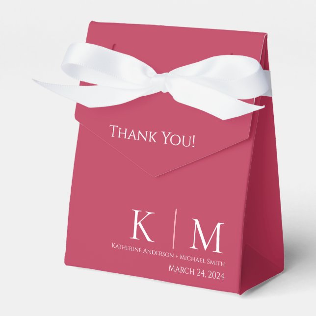Viva Magenta-Wedding Thank you-  Favour Box (Front Side)