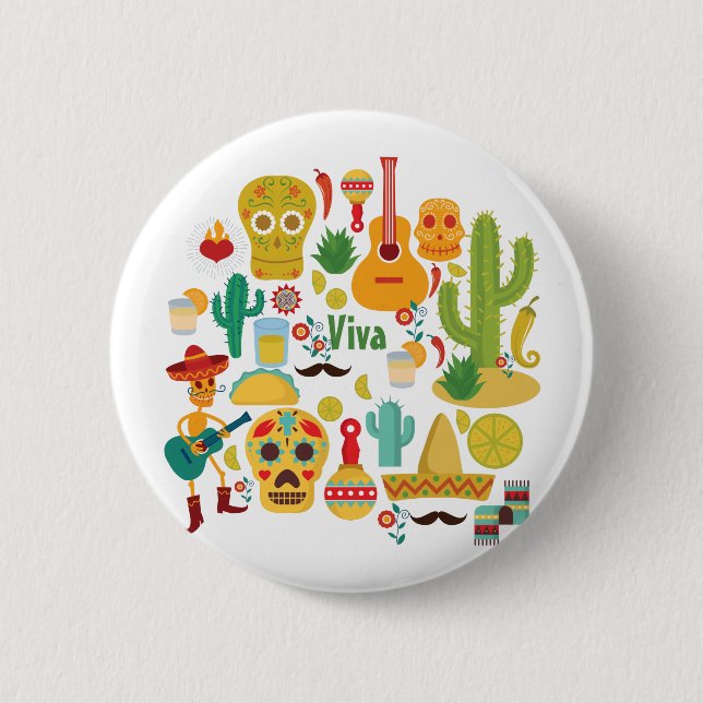 viva mexico 6 cm round badge (Front)