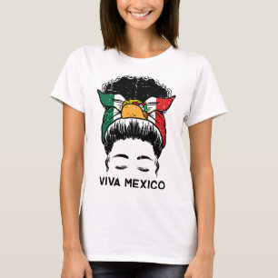 Viva Mexico Black Women Cinco De Mayo Mexican Inde T-Shirt