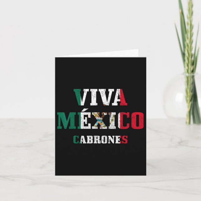 Viva Mexico Cabrones Funny Cinco De Mayo Mexican F Card (Front)