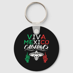 Viva Mexico Cabrones Independence Day Mexican Flag Key Ring