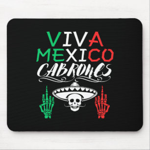 Viva Mexico Cabrones Independence Day Mexican Flag Mouse Pad