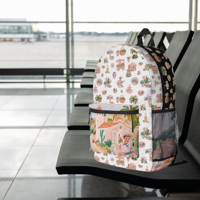 Viva México | Cute Illustrated Mexican Themed Printed Backpack (Creator Uploaded)
