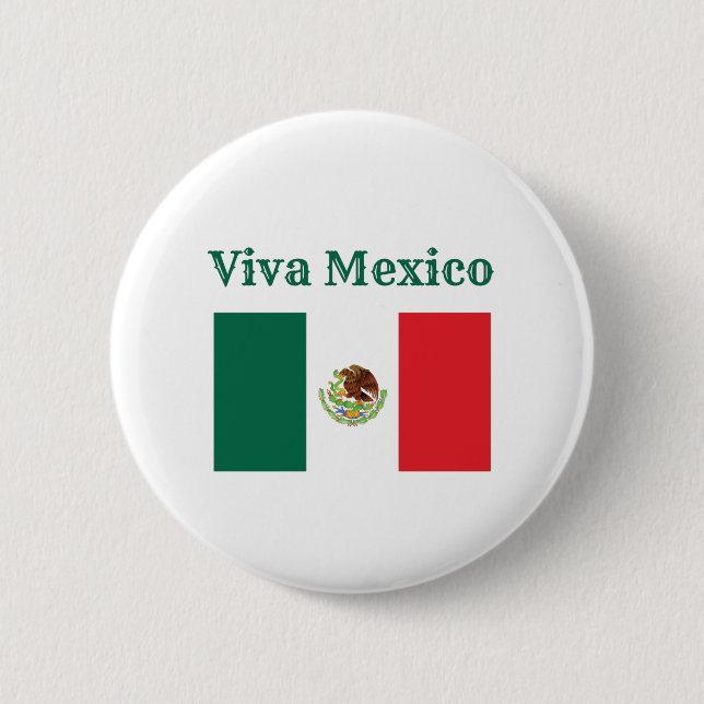 Viva Mexico Flag 6 Cm Round Badge (Front)