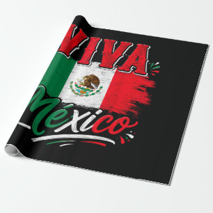 Viva Mexico Flag Patriotic Proud Mexican Wrapping Paper