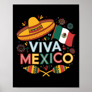 Viva Mexico For Mexican Independence Day And Cinco Poster