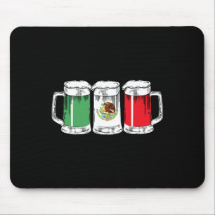 Viva Mexico Funny Beer Mexican Flag Cinco De Mayo Mouse Pad