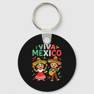 Viva mexico guitar boy girl mexican independence key ring