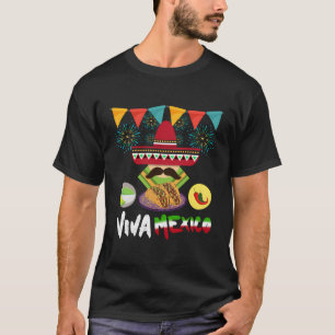 Viva Mexico Independence Day Flag Funny Taco T-Shirt