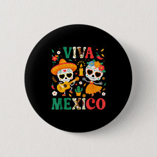 Viva mexico independence day mexican flag fiesta 6 cm round badge