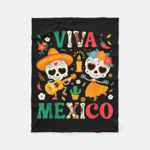Viva mexico independence day mexican flag fiesta fleece blanket