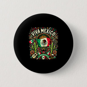 Viva Mexico Independence Day Mexican Flag Mexicano 6 Cm Round Badge