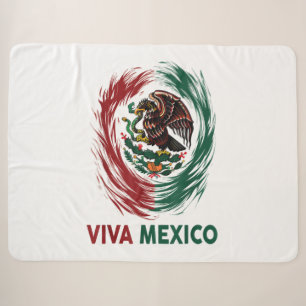 Viva Mexico Mexican Eagle Pride Sherpa Blanket