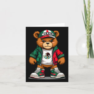 Viva Mexico Mexican Flag Bear Cinco De Mayo Mexica Card