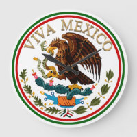 Viva Mexico Mexican Flag Icon w/ Gold Text