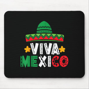 Viva Mexico Mexican Flag Independence Day Sombrero Mouse Pad