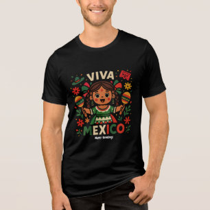 Viva Mexico Mexican Girl Independence Day Women Tri-Blend Shirt