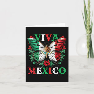 Viva Mexico Mexican Independence Day Butterfly Fla Card
