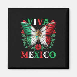Viva Mexico Mexican Independence Day Butterfly Fla Magnet