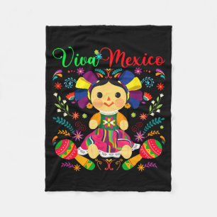 Viva Mexico Mexican Independence Day Love Mexico Fleece Blanket