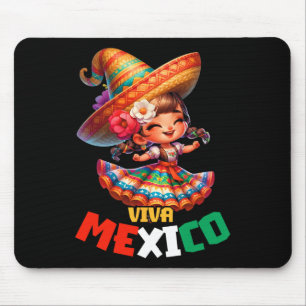 Viva Mexico Mexican Independence Day Mexican Girl Mouse Pad