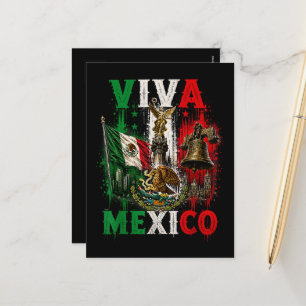 Viva Mexico Mexican Independence Day Retro Holiday Postcard