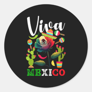 Viva mexico mexican pride flag mexico rootsViva me Classic Round Sticker
