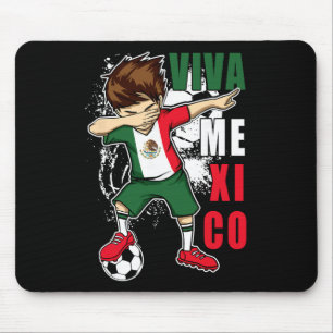 Viva Mexico Mexican Soccer Boy Independence Day Fl Mouse Pad
