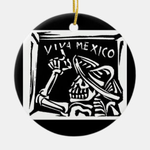 Viva Mexico- Mexico's "Day of the Dead" Ceramic Ornament