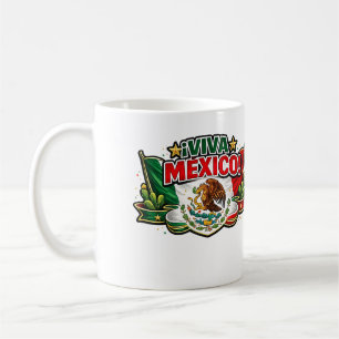 Viva Mexico Patriotic Typography Mexican Coffee Mug